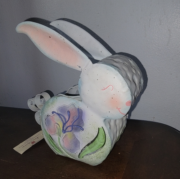 🐇Vintage Tin Metal Easter Bunny Rabbit 🐇 candle 🕯 - Picture 4 of 8